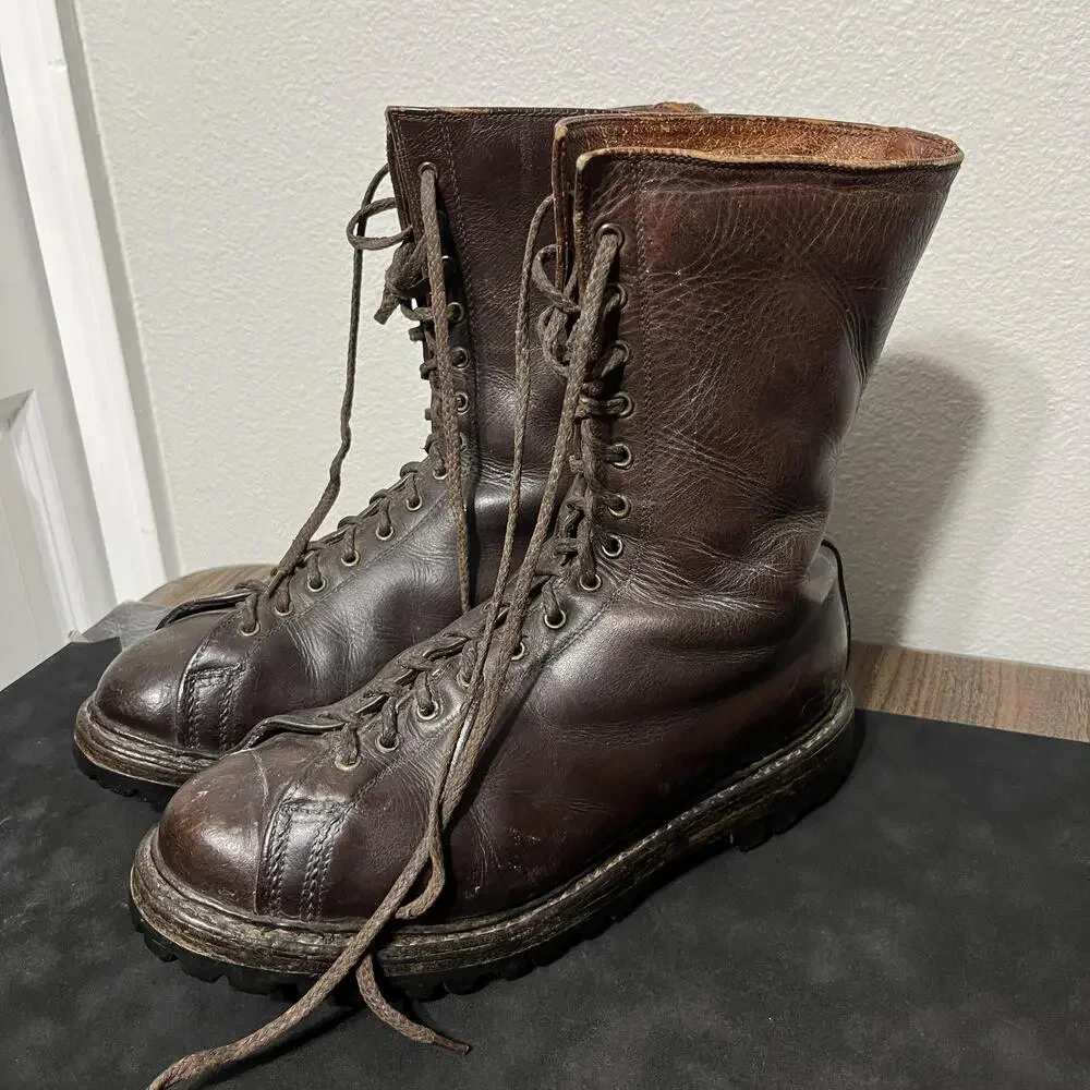 WWII Italy Combat Boots Size 9 Paratrooper Combat Military Guidi Mountain 1960s